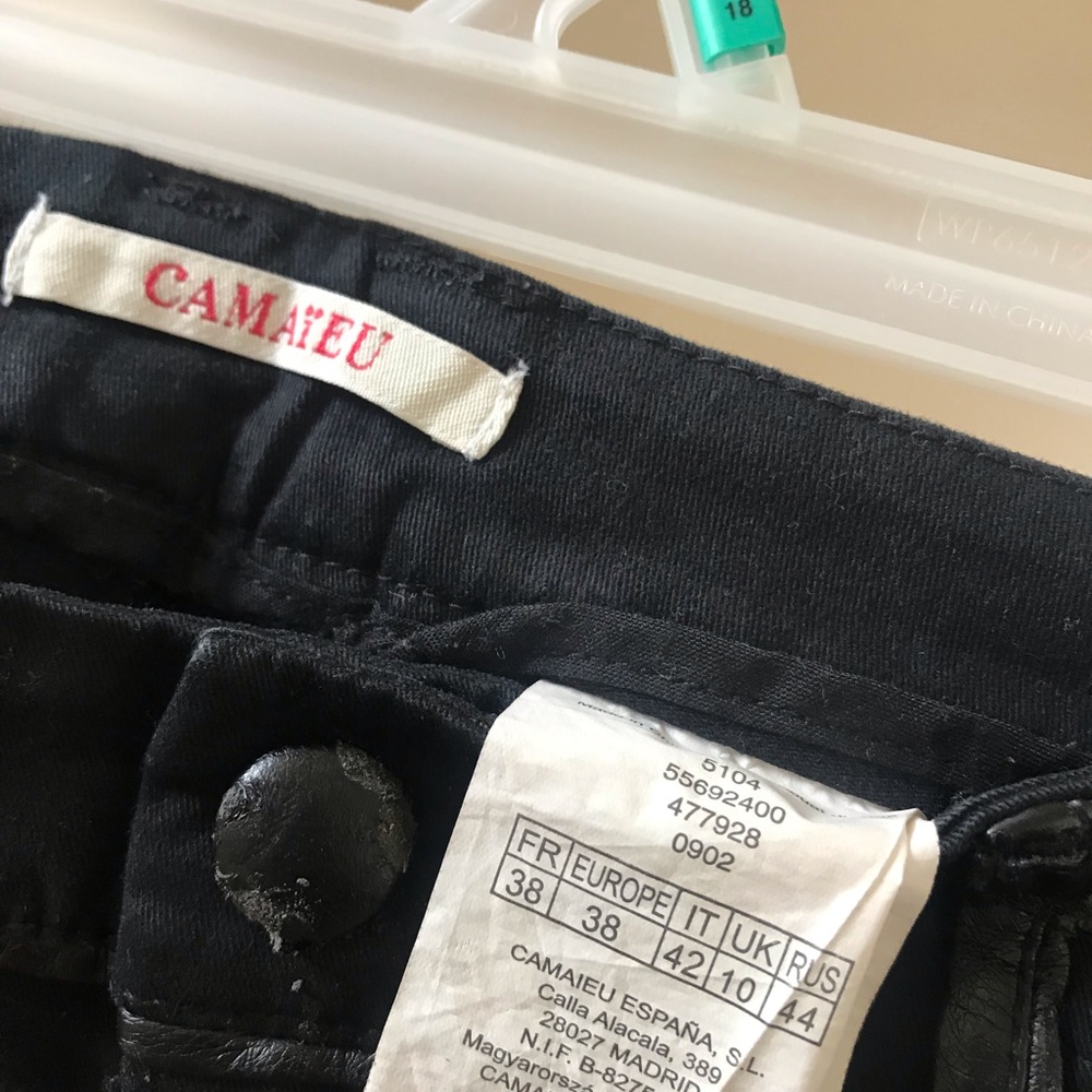 CAMAÏEU LEATHER DETAIL JEANS - Picture 6 of 8